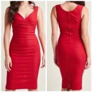 Modcloth Rock Steady Red Pencil Dress Size Small!